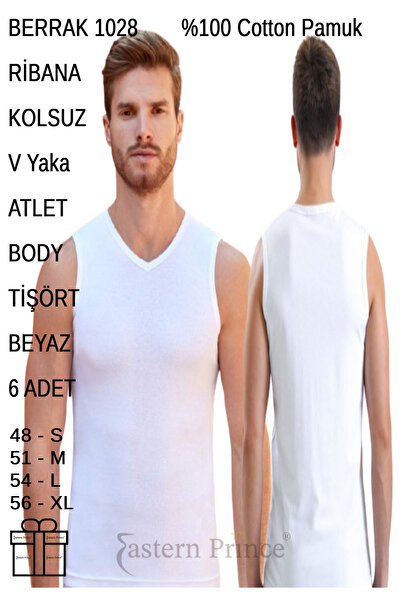 Berrak Ribana Βαμβακερό Αμάνικο Αθλητικό Σώμα - 6 Τεμάχια ERBİL Marqa