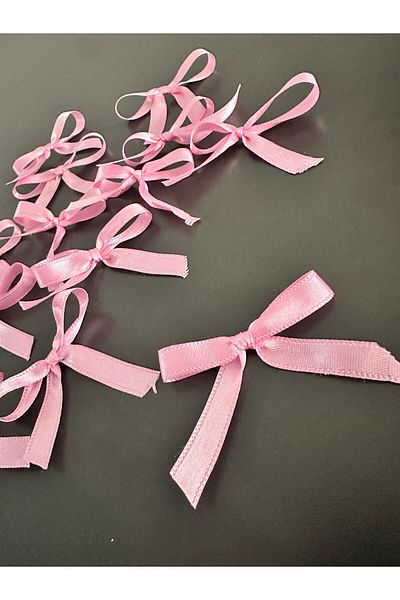 edalle 25 Pieces Pink Satin Bow 10mm