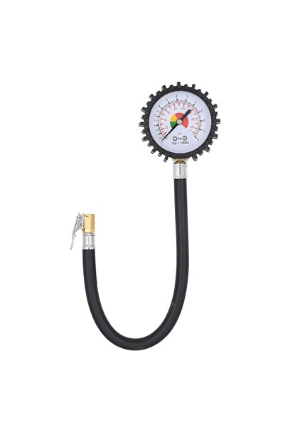 Generic Tire Pressure Gauge (0-170 PSI) - Stainless Steel with Flexible Hose and Swivel Nozzle, ANSI Certified