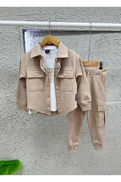 JOYBOY KİDS Black Pocket Flap Shirt Stain Daily 3-Piece Suit Sport