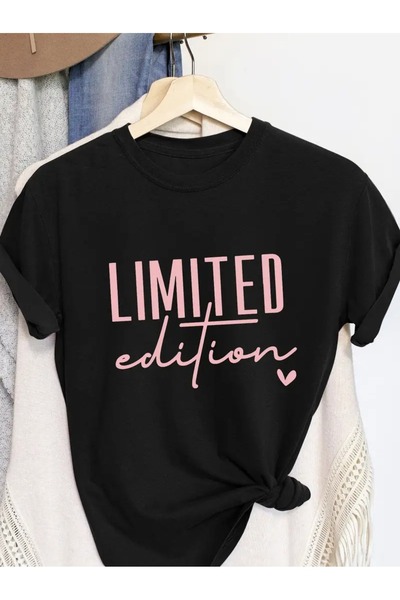 AZIZI TEKSTIL Μπλουζάκι με στάμπα με γράμματα, κοντομάνικο μπλουζάκι με λαιμό...