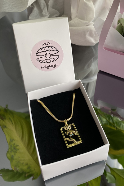 shop الساحر الأسود التارو اللامع، قلادة فولاذية ذهبية اللون إنفينيتي