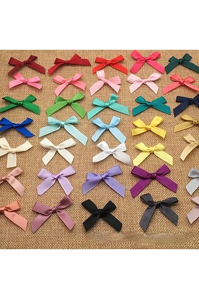 edalle 50 Pieces Mixed Color 50 Pieces Satin Bow Handmade 10mm