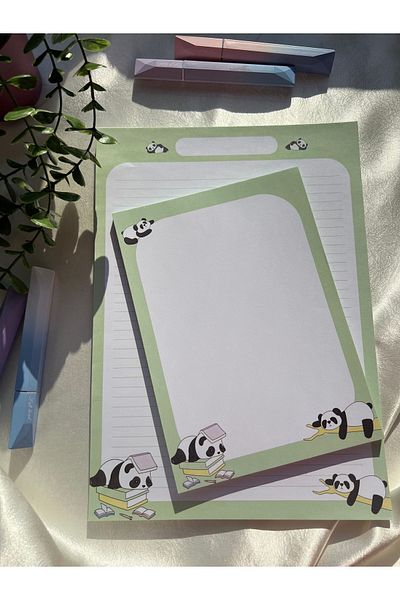 Mirya Notes Panda Patterned Set of 2 - A4-A5 Notepad and Notepad