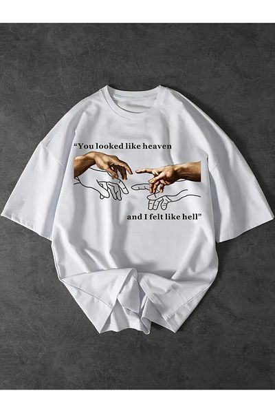 Touz Moda Δημιουργία μπλουζάκι με στάμπα Adam Unisex Oversize