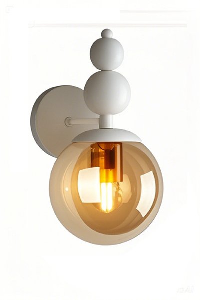 Generic Brand 2 Pieces Wired Wall Lamp Bulk Sconce Glass Head Metal Body