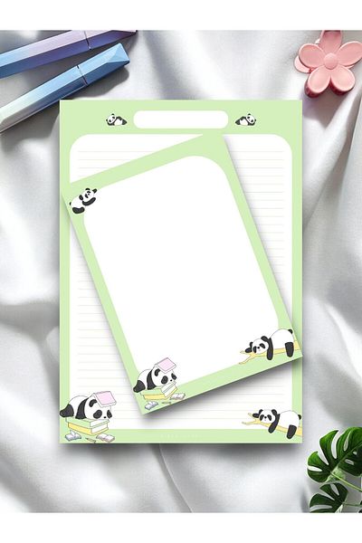 Mirya Notes Panda Patterned Set of 2 - A4-A5 Notepad and Notepad