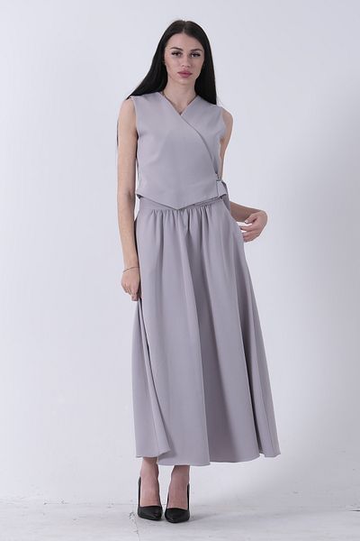 Feminist Gray 2 Pack Vest Skirt with Side Buckle 31040644