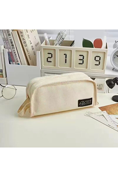 Choice حقيبة أقلام رصاص متعددة الوظائف من القماش بلون سادة، حقيبة أقلام عالية...