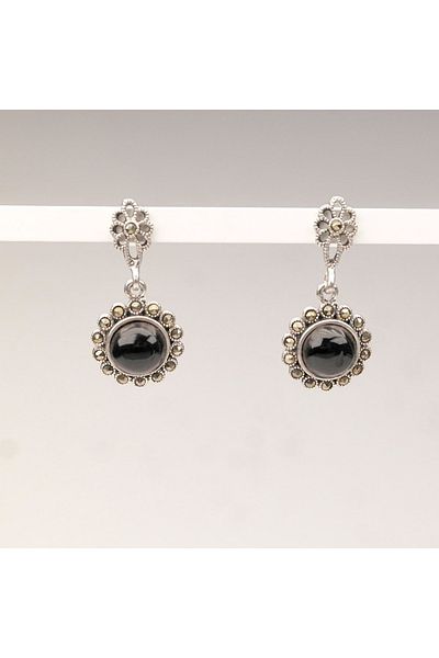 Skygo Daisy Model Oltu Stone Earrings