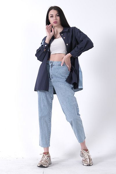 Feminist Pocket Detailed Tunic Trousers Denim Double Suit Navy Blue 44510640