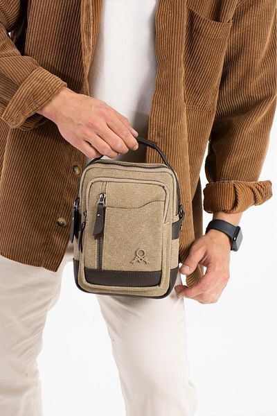 Baginn Canvas Fabric Men's Messenger Bag Shoulder Bag 20*12 cm Cross Strap Shoulder Bag Mega Bag
