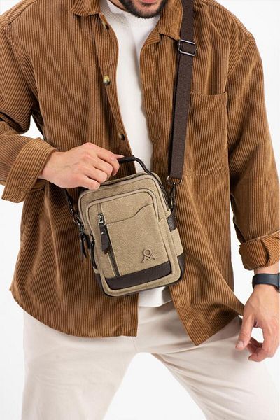 Baginn Canvas Fabric Men's Messenger Bag Shoulder Bag 20*12 cm Cross Strap Shoulder Bag Mega Bag