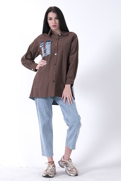 Feminist Pocket Detailed Tunic - Jeans Double Set with Trousers Brown 44510640