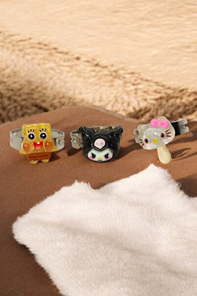 MakeWell حلقة للأطفال بتصميم SpongeBob Kuromi وHello Kity قابلة للتعديل