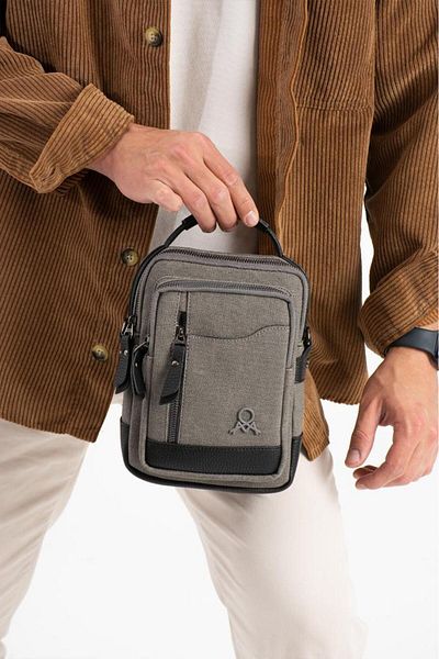 Baginn Ανδρική τσάντα Messenger από καμβά ύφασμα Τσάντα ώμου 20*12 εκ. Τσάντα ώμου με χιαστί λουράκι Mega Bag