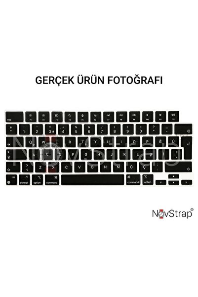 NovStrap Apple Macbook Air 15 Inç A2941 A3114 A3241 M2 M3 M4 Çip Uyumlu Türkçe Q Siyah Klavye Koruyucu Kılıf