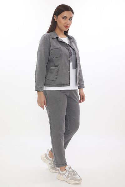 EXİTLİNE Women's Triple Suit Jacket Pants Tshirt