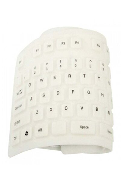 Generic لوحة مفاتيح مرنة من السيليكون ١٠٩ مفتاحًا - أبيض