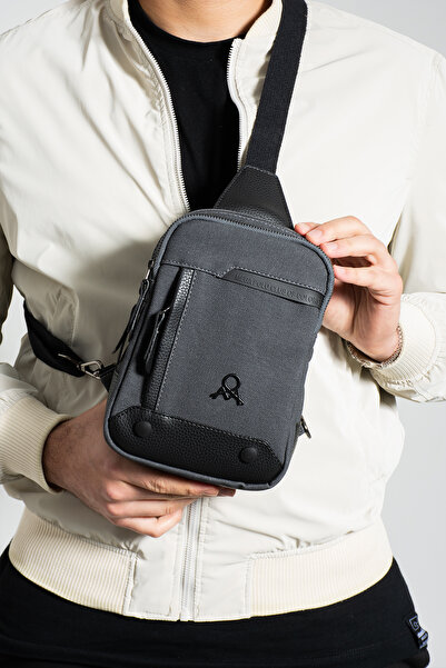 Teal Collection Erkek Kanvas Bodybag Sırt, Çapraz ve Göğüs Çantası