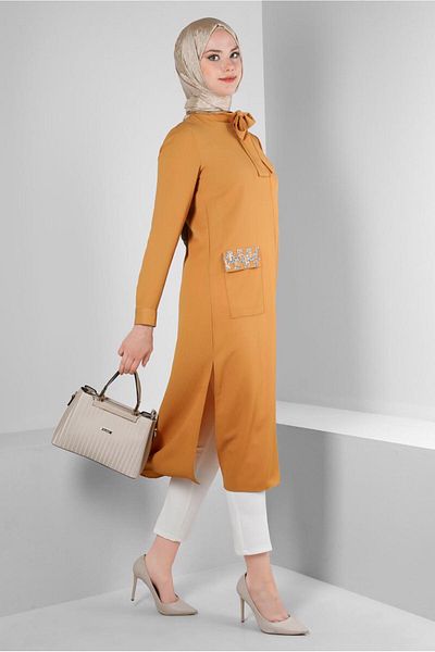 Alvina LAPEL TIE POCKET TUNIC 43525