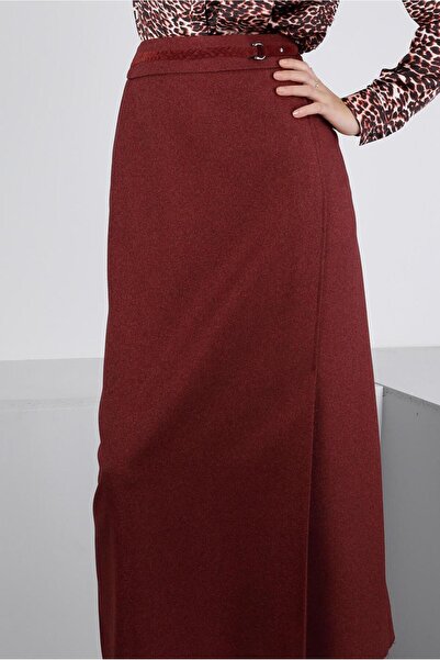Alvina Yandan Slit Belt Detail Skirt 60328