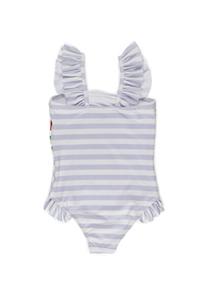 Panço Kız Bebek Fırfır Detaylı Baskılı Lila Mayo