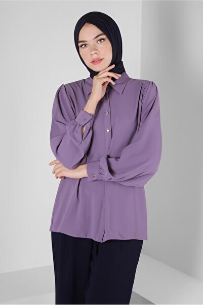 Alvina 43870 Μοντέλο Μπαλόνι Μπλούζα με μανίκια και λεπτομέρεια με κουμπί