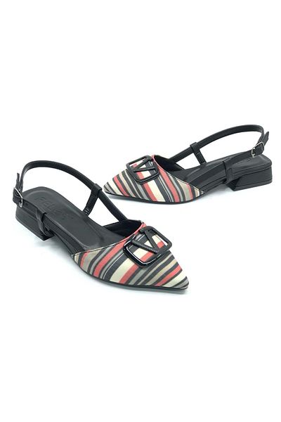KOCAMANLAR Feles 01-902 V Buckle Women's Ballerina Shoes Red