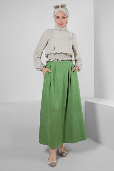 Alvina BELI ELASTIC PILISE DETAILED SKIRT 60428