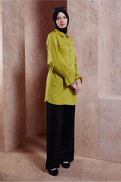 Alvina 44581 Model Shirt Collar Testicle Tunic