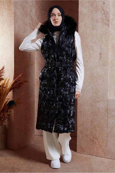 Alvina 90526 Model Belted Puffer Vest