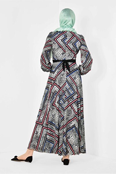 Alvina Leopard and Graphic Patterned Dress 4944