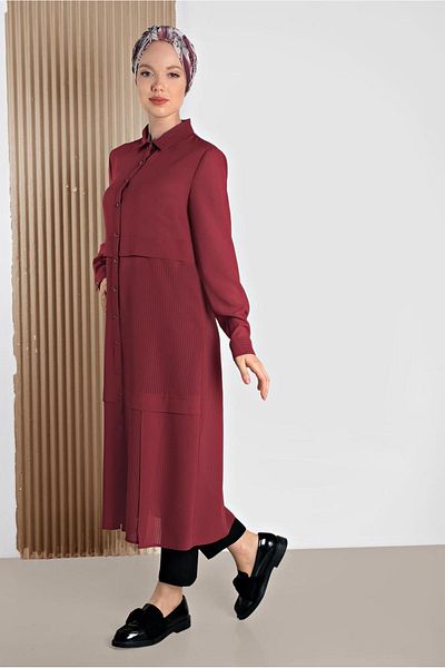 Alvina Size Buttoned Chiffon Tunic 4434