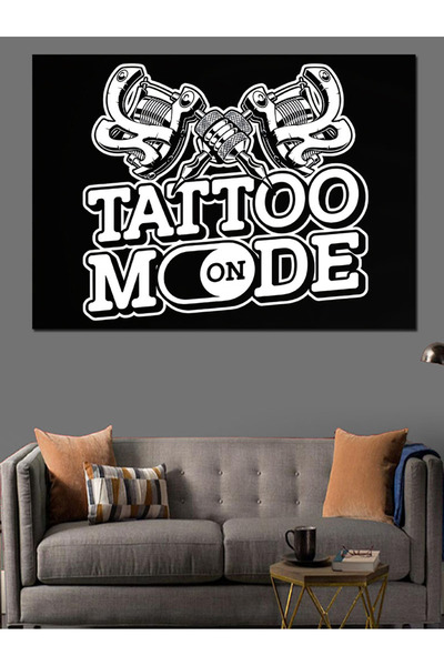 ekart Dövmeci Temalı Dekoratif Kanvas - Mdf Ahşap Tablo