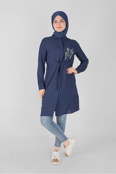 Alvina Buttoned Tunic with Front Laces 40697