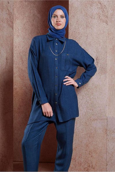 Alvina 44412 Set pantaloni model guler cămașă