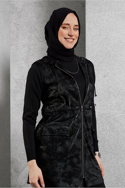 Alvina Hooded Sunny Leather Vest 45281-1