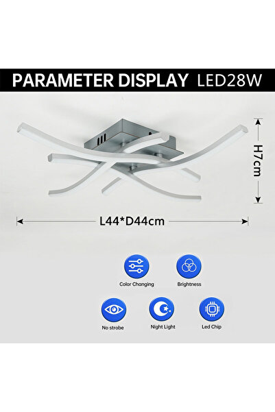DBF مصباح سقف LED فضي أبيض بارد، إضاءة سقف حديثة للمنزل أو الشرفة أو الممر أو...