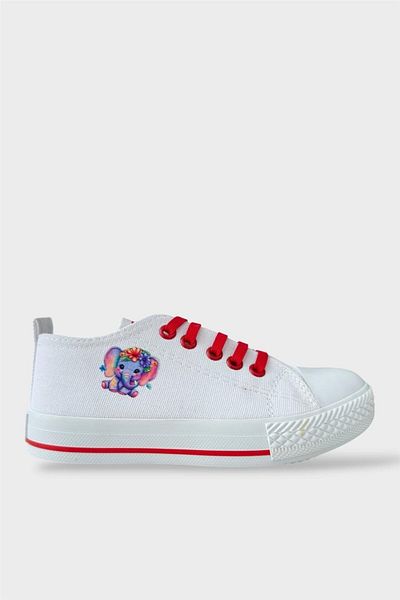 Liger Pantofi sport pentru copii Smart Lacing Daily Linen ALB - ROSU