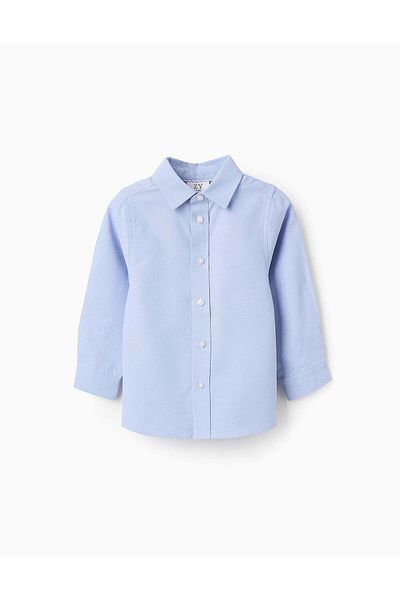 Ziddy Shirt in Cotton Oxford for Baby Boys, Blue