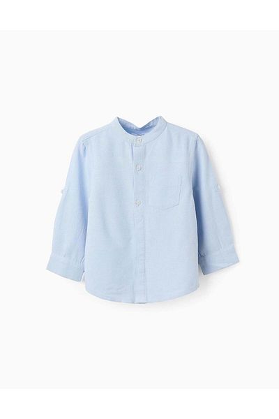 Ziddy Shirt with Mao Collar for Baby Boys, Light Blue