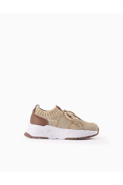 Ziddy Mesh Trainers for Baby Boys 'Superlight Runner', Beige/Brown