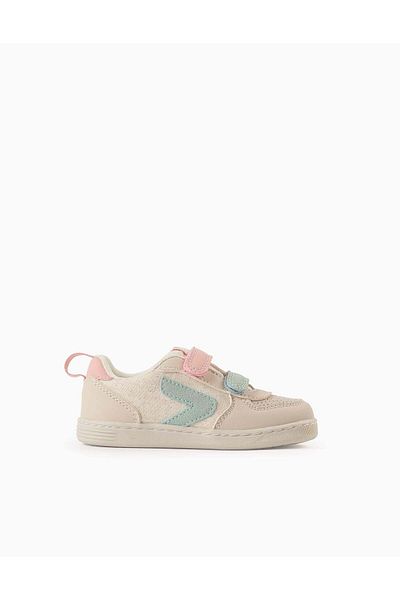Ziddy Trainers for Baby Girls 'ZY Move', Beige/Pink/Blue