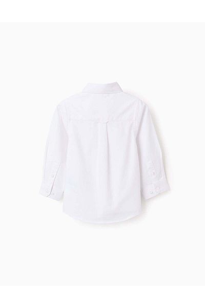 Ziddy Shirt in Cotton Oxford for Baby Boys, White