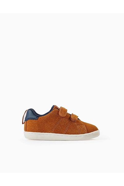 Ziddy Suede Trainers for Baby Boys 'ZY 1996', Dark Camel