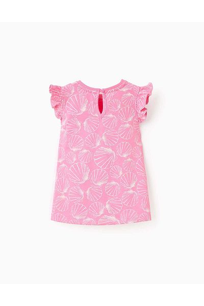 Ziddy Pack of 2 T-shirts with Motifs and Prints for Baby Girls, White/Pink