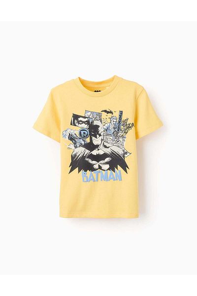 Ziddy Cotton T-shirt for Boys 'Batman', Yellow
