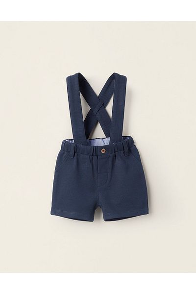 Ziddy Piqué Jumpsuit for Newborn Boys, Dark Blue