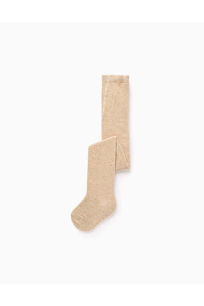 Ziddy Plain Tights for Baby Girls, Beige